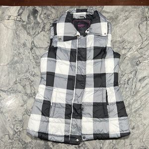 Black and White Gingham Puffer Vest